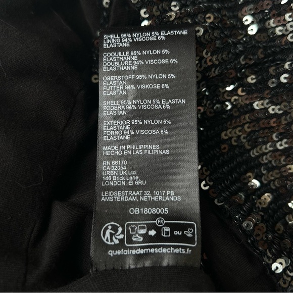 Anthropologie Maeve Carbon Sequin Jumpsuit Wide Leg Halter Neck Size 2 NWT - Picture 16 of 16